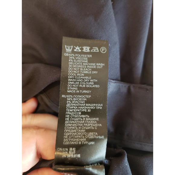 Reiss Joanne Navy Blue Trouser Dress Pants Size 12 Long Classic Neutral Business - Picture 12 of 12